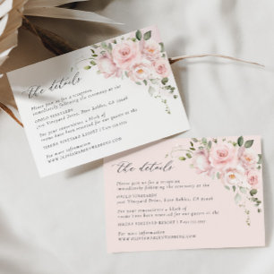 Kort för detaljer om rosa rosbröllop