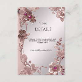 Kort för detaljerad Blommigt för rosa Ornate-hölje