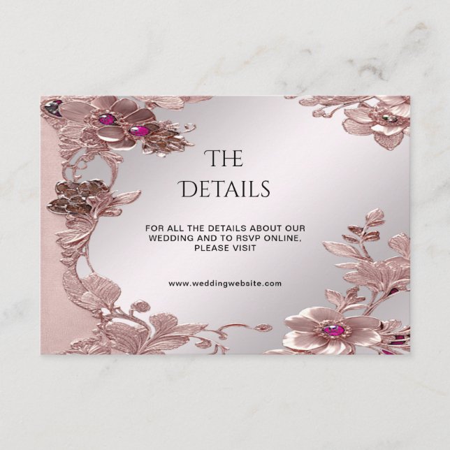 Kort för detaljerad Blommigt för rosa Ornate-hölje (Framsida)