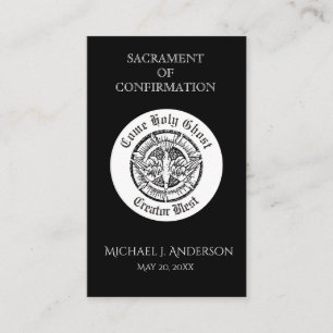 Kort för duva för Sacramentbekräftelse B&W
