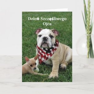 Kort för Dzień Szczęśliwego Ojca bulldogghälsning