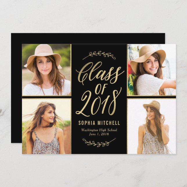 Kort för EDITABLE FÄRG Studenten för radiant Grena (Fram/baksida)