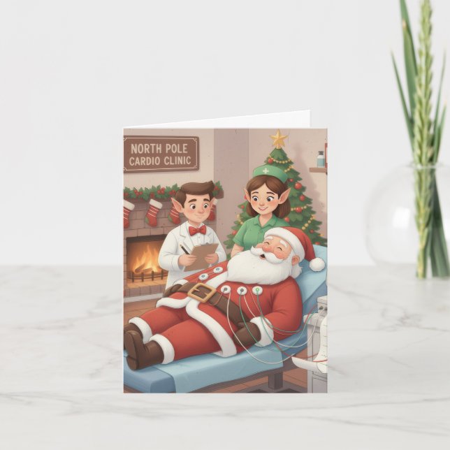 Kort för EKG Techs-teknik - roligt/grym julkort (Framsida)