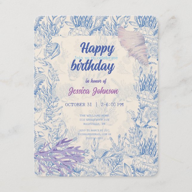 Kort för elegant av oceanblått leksakshus (Framsida)