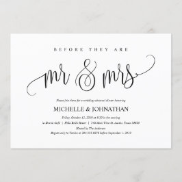 Kort för elegant brölloprepetition middaginbjudan