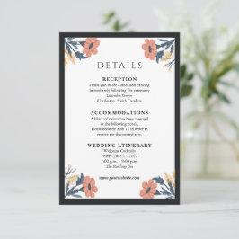 Kort för elegantens blomsterannonsering