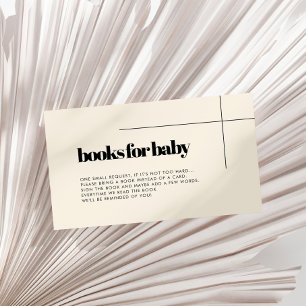 Kort för enkel elegant för babydusch bok-begäran