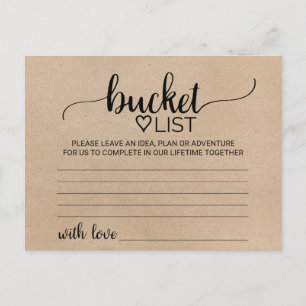 Kort för enkel Faux Kraft Calligraphy Bucket List