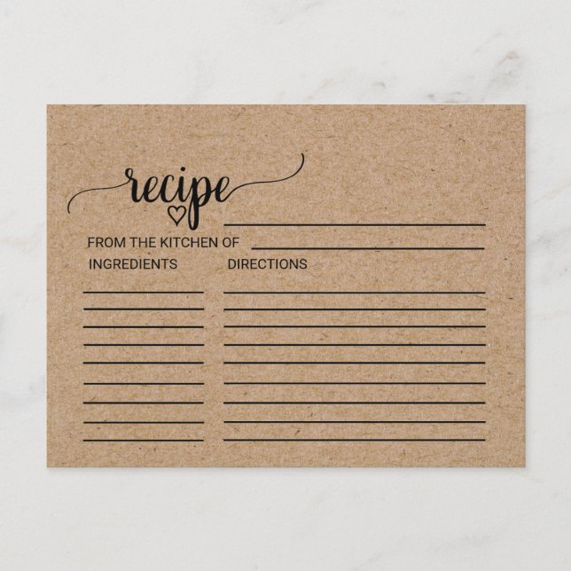 Kort för enkel Faux Kraft-Möhippa (Framsida)