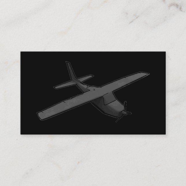 Kort för enkel grått-svartpropeller flygplan-anpas (Framsida)