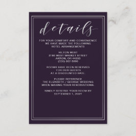 Kort för enkel information om Lila Bröllop