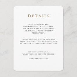 Kort för enkel information om minimalistisk Bröllo