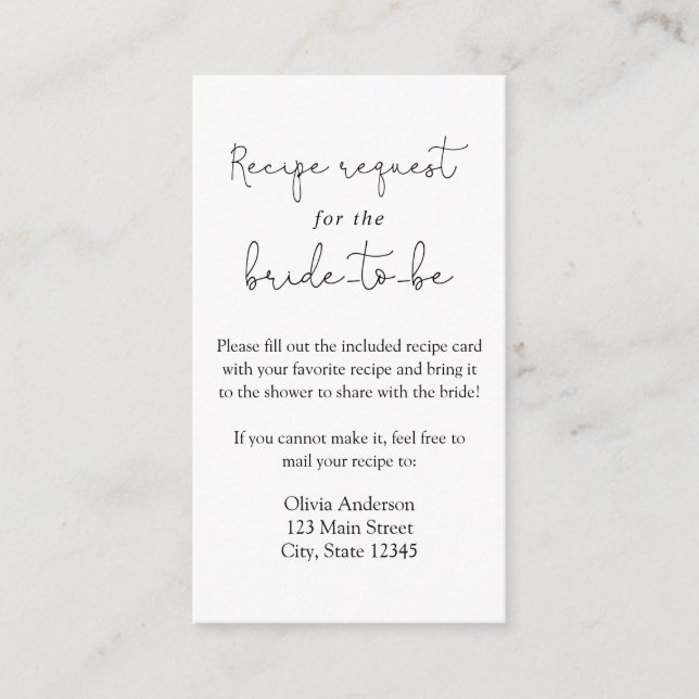 Kort för enkel kallgrafi av begäran om recept-hölj (Framsida)