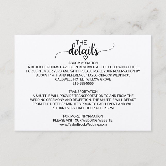 Kort för enkel Kraft Calligraphy-information (Framsida)