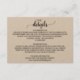 Kort för enkel Kraft Calligraphy-information