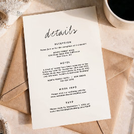 Kort för enkel minimalistisk information om Bröllo