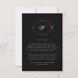 Kort för enkel svart, modern geometrisk Guld-infor