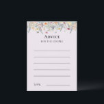 Kort för enkel Wildblomma Fern Lavender Advice<br><div class="desc">Denna enkla utformning av Wildblomsterlavender Advice Card är en elegant arrangemang av klassiskt guld-geometriskt ramar som är förskönat med delikat boho blommigt greenery bouquets and stems. Med en palett av tidlösa, elfenbensbeige bakgrunder med enkel klassisk svart typografi och vita, färgstarka vilda blommor, skapande en underbar och polerad romantisk känsla. Genom...</div>