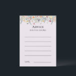 Kort för enkel Wildblomma Fern Lavender Advice<br><div class="desc">Denna enkla utformning av Wildblomsterlavender Advice Card är en elegant arrangemang av klassiskt guld-geometriskt ramar som är förskönat med delikat boho blommigt greenery bouquets and stems. Med en palett av tidlösa, elfenbensbeige bakgrunder med enkel klassisk svart typografi och vita, färgstarka vilda blommor, skapande en underbar och polerad romantisk känsla. Genom...</div>