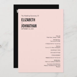 Kort för enkelt och minimalt Bröllopsprogram för t