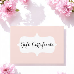 Kort för enkelt  Rosa - Pastel Gift-certifikat