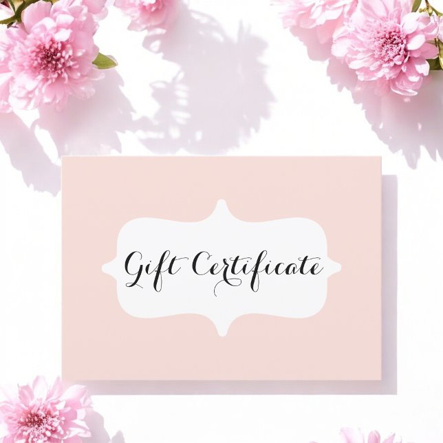 Kort för enkelt  Rosa - Pastel Gift-certifikat (Skapare uppladdad)