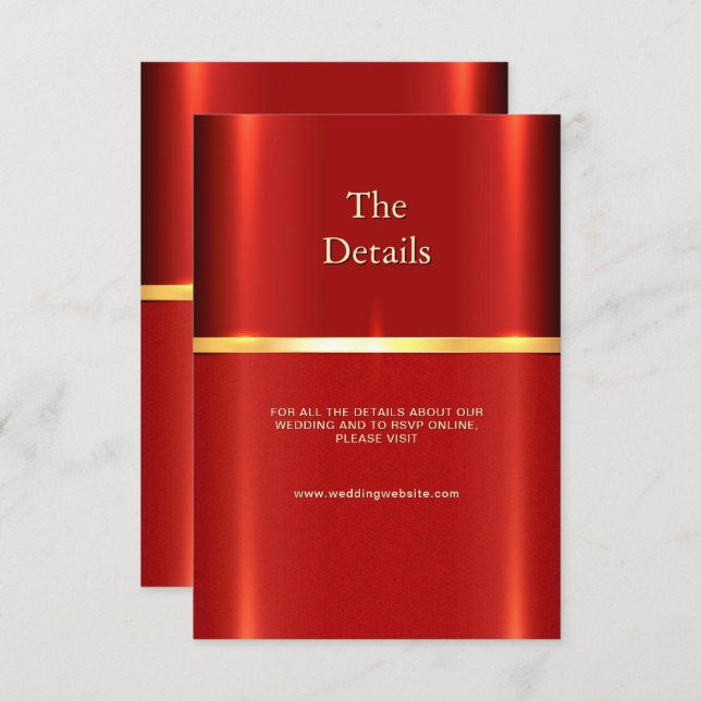 Kort för enkelt rött detaljerat hölje (Fram/baksida)