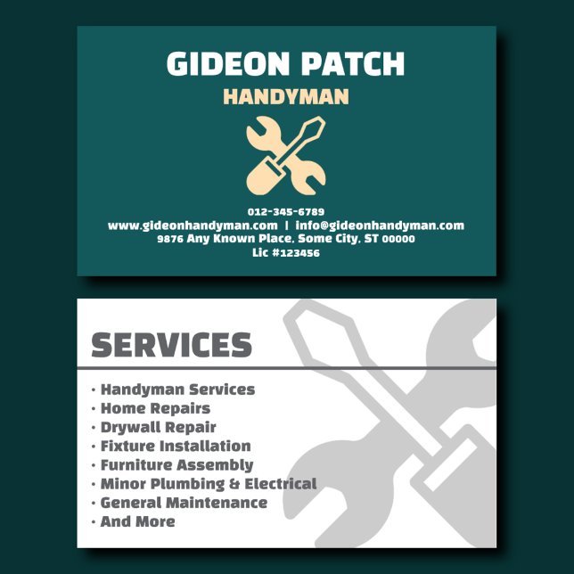 Kort för Executive Teal Handyman Services (Skapare uppladdad)