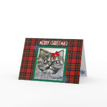 Kort för exotisk katt-God jul med långa köer
