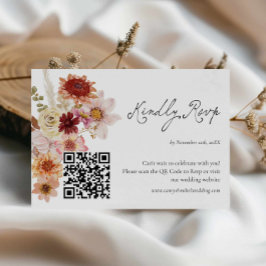 Kort för Fall Wildblommes Bröllop OSA QR