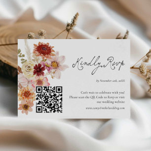 Kort för Fall Wildblommes Bröllop OSA QR