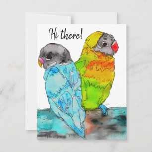 Kort för färgad Love birds-hälsning