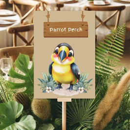 Kort för färgad papegoja Perch Jungle Safari Bord
