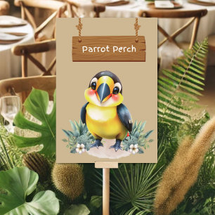 Kort för färgad papegoja Perch Jungle Safari Bord