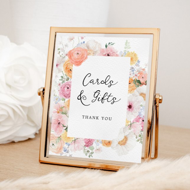 Kort för färgad Pastel-Blommigt och presenttecken Poster (Skapare uppladdad)