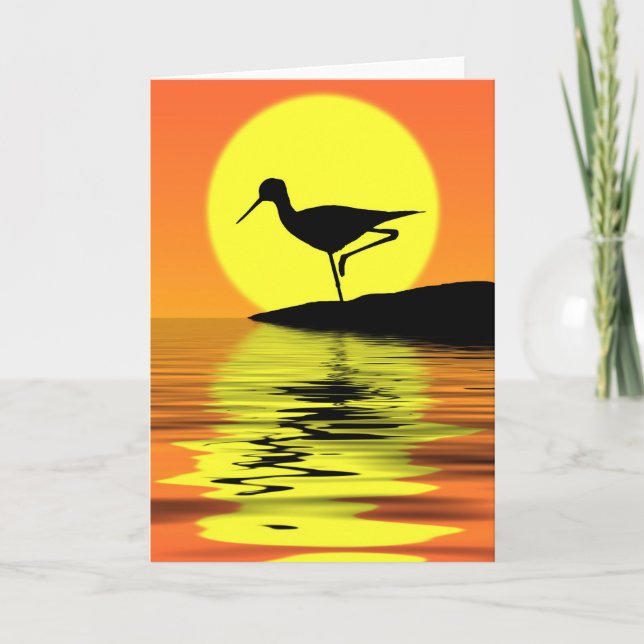 Kort för Flamingosolnedgånghälsning (Framsida)