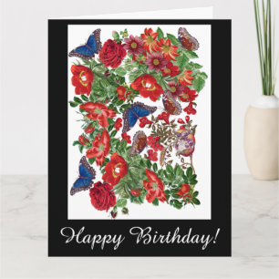 Kort för födelsedag för blommor för Morpho