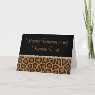 Kort för födelsedag för DivafödelsedagLeopard