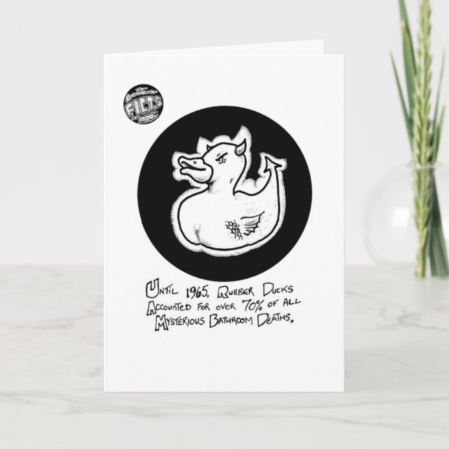 Kort för födelsedag för FICTS-"dödanka" (Framsida)