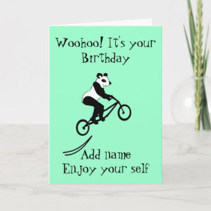 Kort för födelsedag för jippobikerPanda