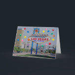 Kort för födelsedag för Las Vegas lycklig 21st i<br><div class="desc">Kort för födelsedag för Las Vegas lycklig 21st i blått</div>