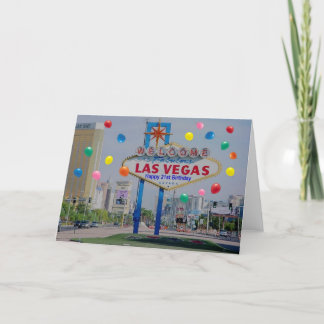 Kort för födelsedag för Las Vegas lycklig 21st i