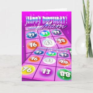Kort för födelsedag för Mam Bingo galet