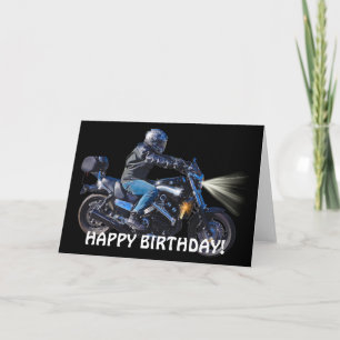 Kort för födelsedag för Motorbikenattbiker