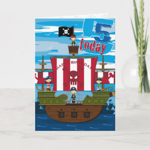 Kort för födelsedag för piratfraktplats 5th