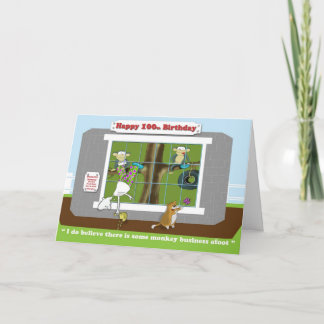 kort för födelsedag för rolig apaaffär 100.