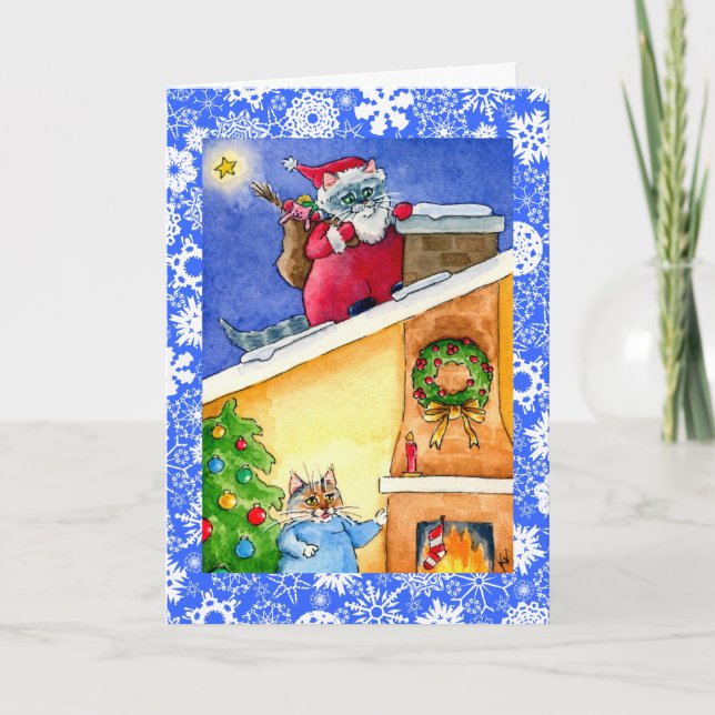 Kort för för kattSanta jul eller helgdag (Framsida)