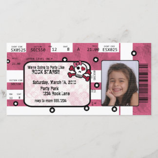 Kort för för rockstjärnabiljettinbjudan eller tack