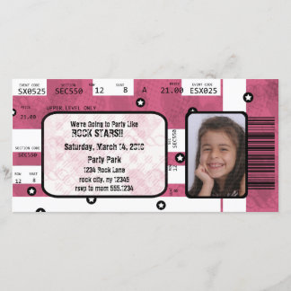 Kort för för rockstjärnabiljettinbjudan eller tack