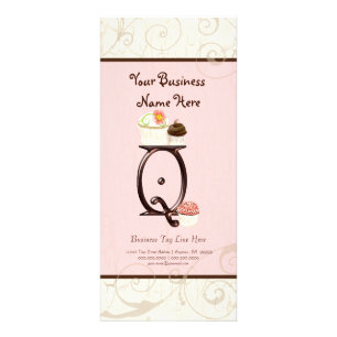 Kort för företagsränta - Brev Q Monogram Dessert B